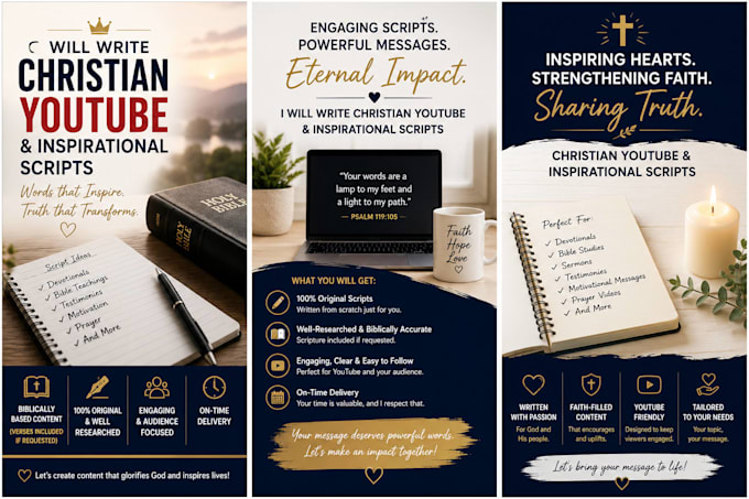 write christian youtube and inspirational video scripts