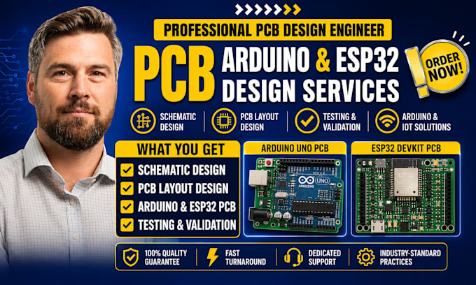 do pcb design, arduino pcb, pcb layout, schematic design esp32 pcb and stm32 pcb