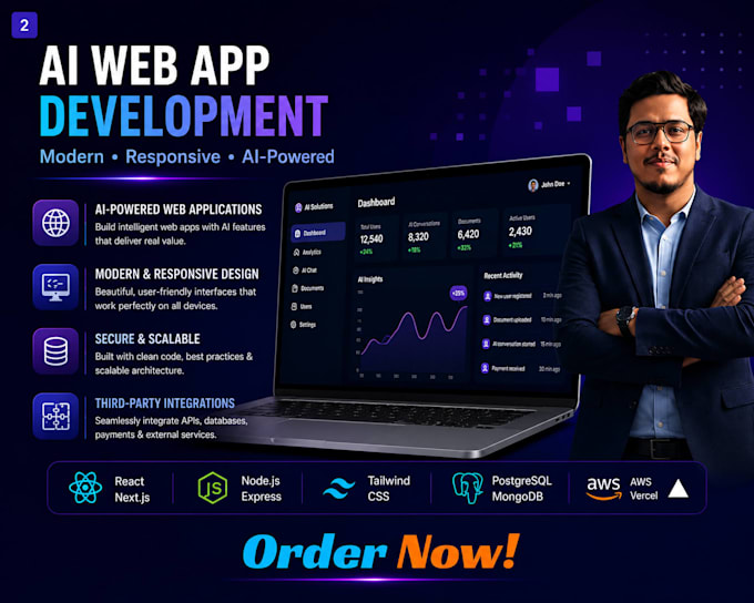 build ai powered web app, chatbot and saas application