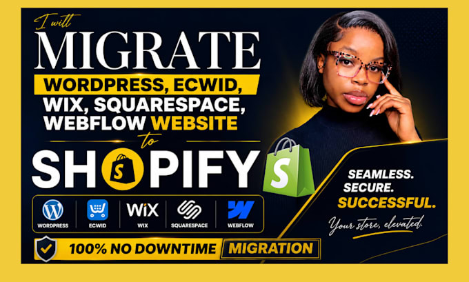 migrate wordpress ecwid wix squarespace webflow website to shopify migration
