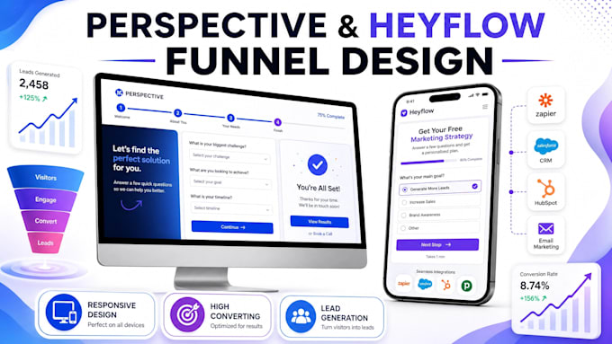 design a high converting perspective funnel build responsive heyflow lead funnel