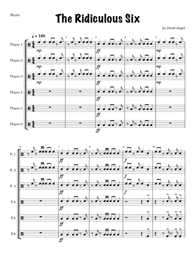 write and arrange percussion music