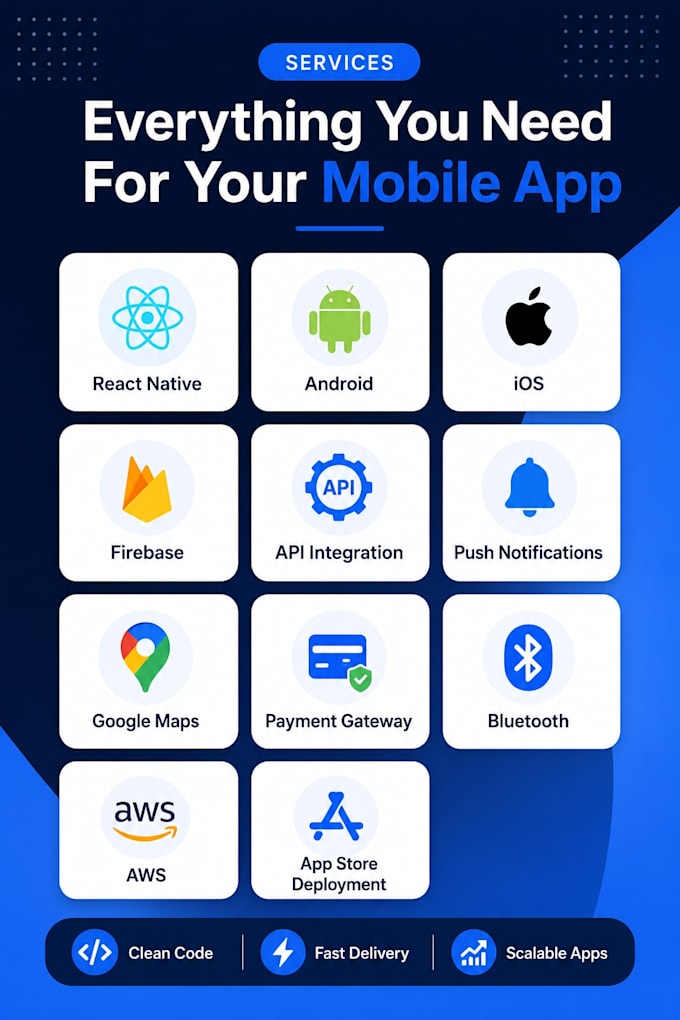 develop a professional react native mobile app