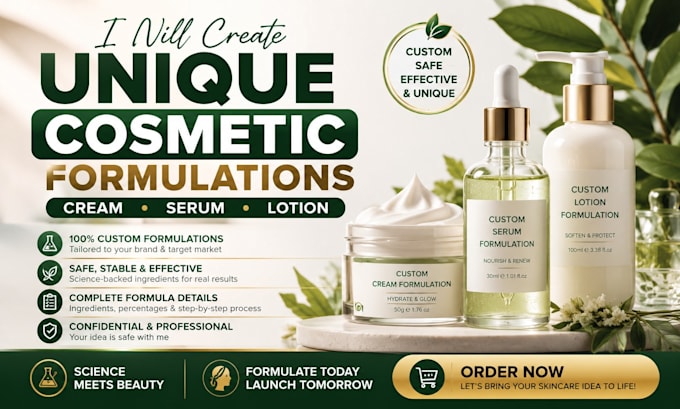 formulate unique cosmetic formulations cream serum lotion
