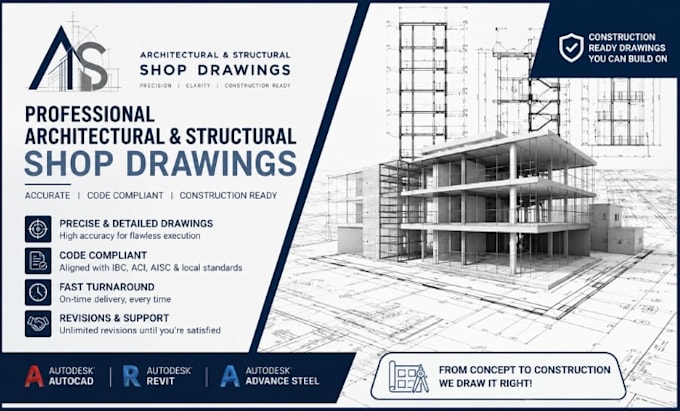 draw architectural and structural shop drawing