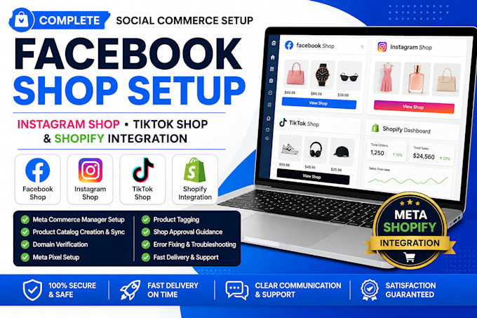 setup facebook shop, instagram shop and shopify integration