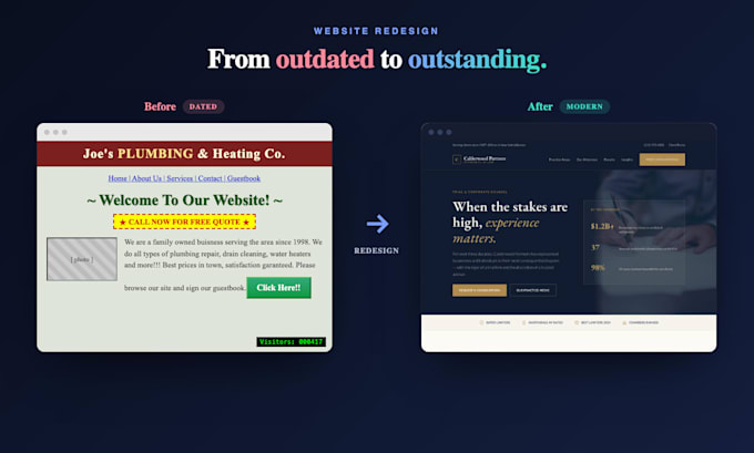 redesign a modern professional website that converts