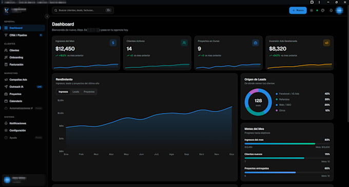 build a custom web app dashboard with react and modern UI
