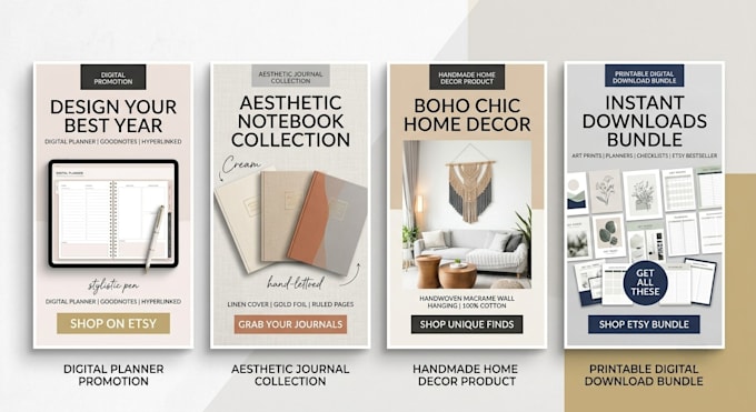 design pinterest pins for etsy and shopify