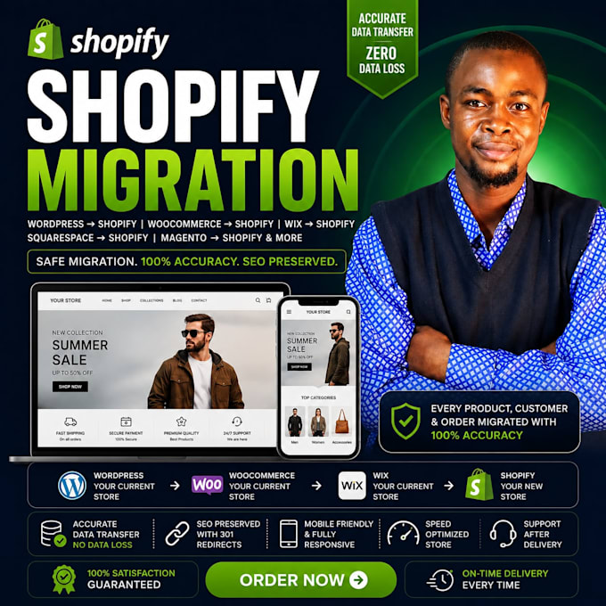 migrate wix to shopify, wordpress migration, squarespace, woocommerce to shopify