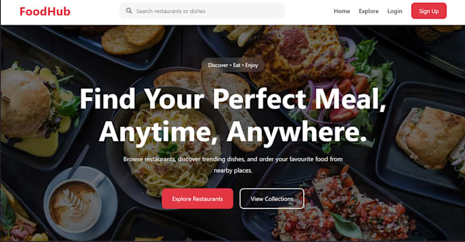 develop a responsive react js frontend or landing page