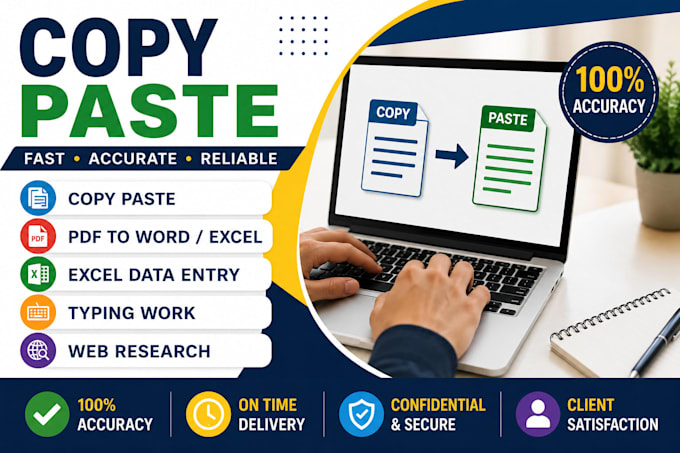 be your virtual assistant for data entry and web research