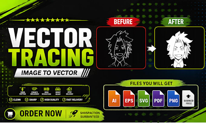 convert image or logo to clean professional vector tracing