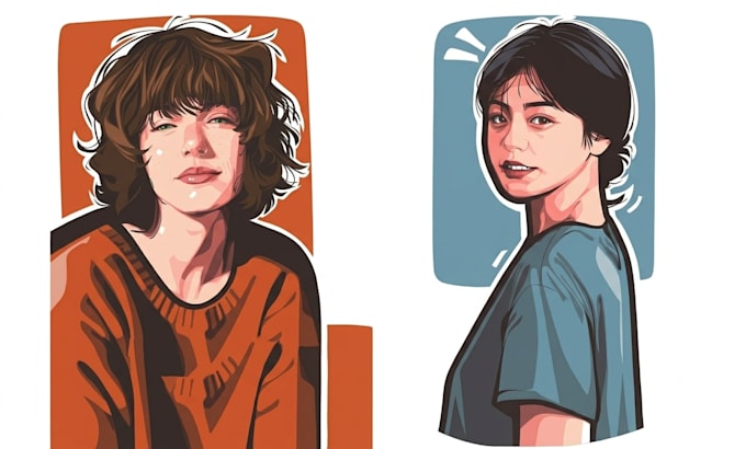 draw vector cartoon portrait from your photos