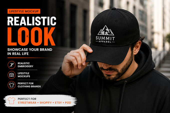 create realistic cap mockup with your logo for clothing brands