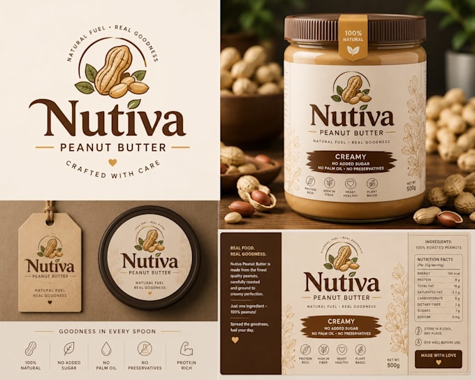 design modern food packaging and label with logo