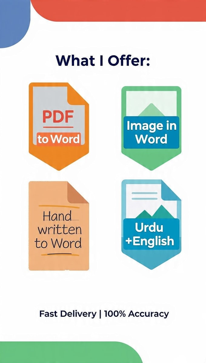 do fast and accurate ms word typing, data entry,  PDF to word