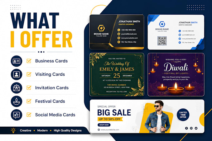 design professional business cards and digital card