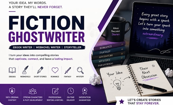 be your fiction ghostwriter, ebook writer, ghostwrite your webnovel