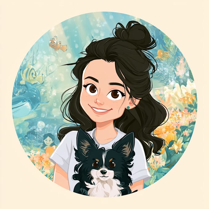 draw your cartoon portrait in disney style