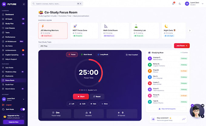 develop an ai tutor app with chat quizzes and progress tracking
