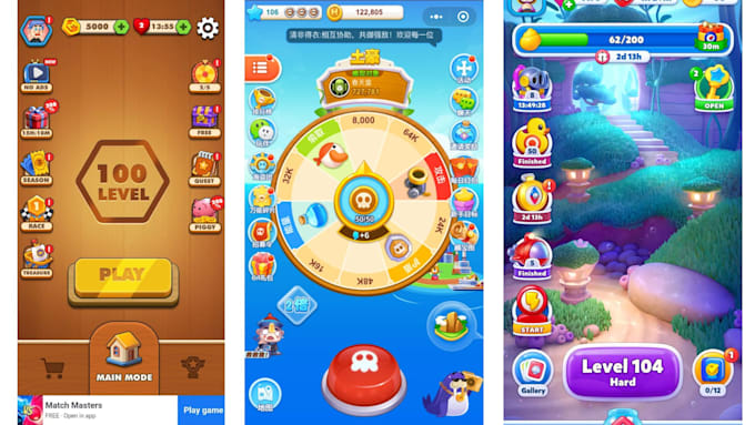 design 2d 3d game ui, game interface, rpg game ui, game assete icons menu