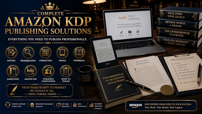 edit, format, and publish your book for amazon KDP