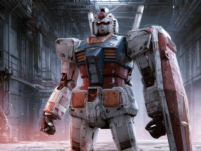 draw retro mecha or scifi gundam art