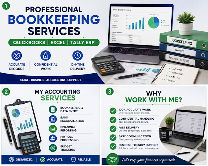 bookkeeping and accounting using quickbooks or excell