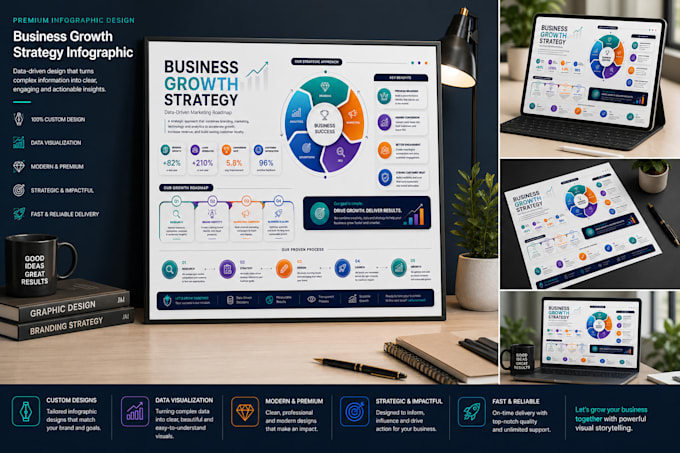 illustrate professional graphic design, flow chart, infographic design