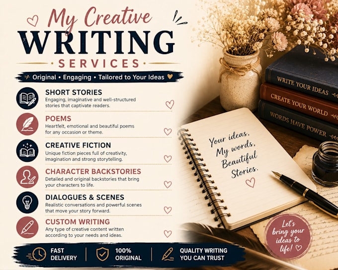 write creative stories, poems and original content