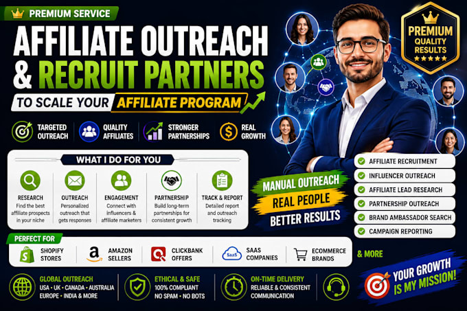 do affiliate outreach and recruit partners for your affiliate program