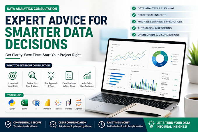 clean, analyze, visualize your data using python, excel, r
