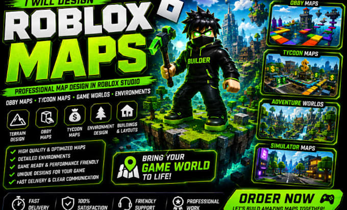 create roblox maps, obbies, tycoon worlds and custom game environments