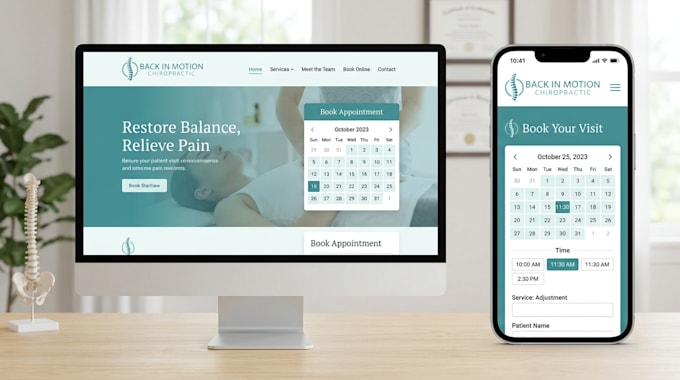 wix design a responsive wix chiropractor website with wix online booking system