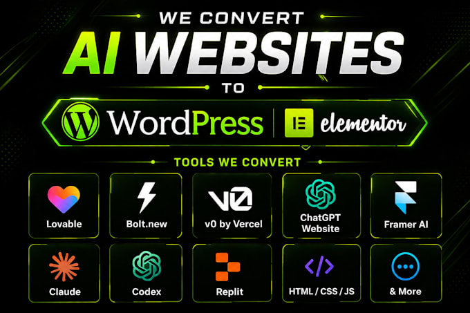 convert ai website to wordpress elementor