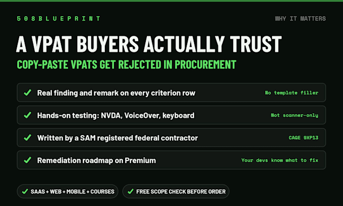 write vpat acr report for section 508