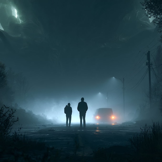 create an horror dark art illustration