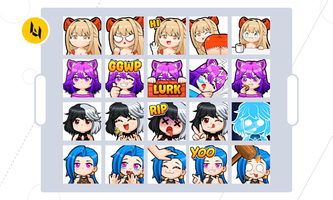 design custom chibi twitch or kick emotes and sub badges
