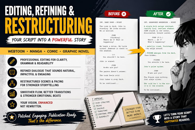 polish your script with professional editing, refinement and restructuring
