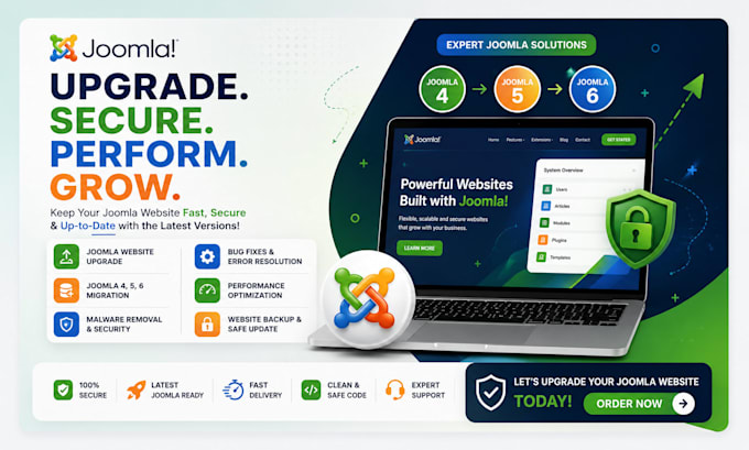 upgrade joomla website joomla 4 joomla 5 joomla 6 migration malware removal fixs