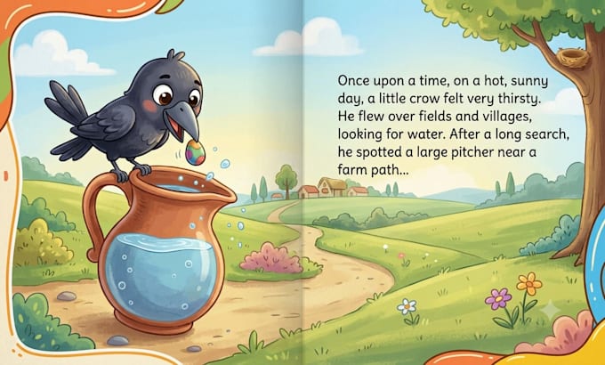 create complete children storybook illustrations and cover