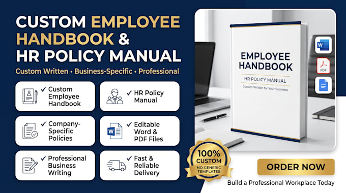 write a custom employee handbook and HR policy manual