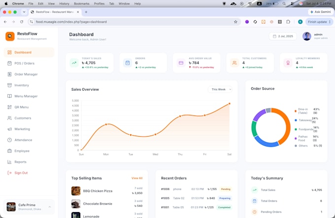 build custom restaurant management software
