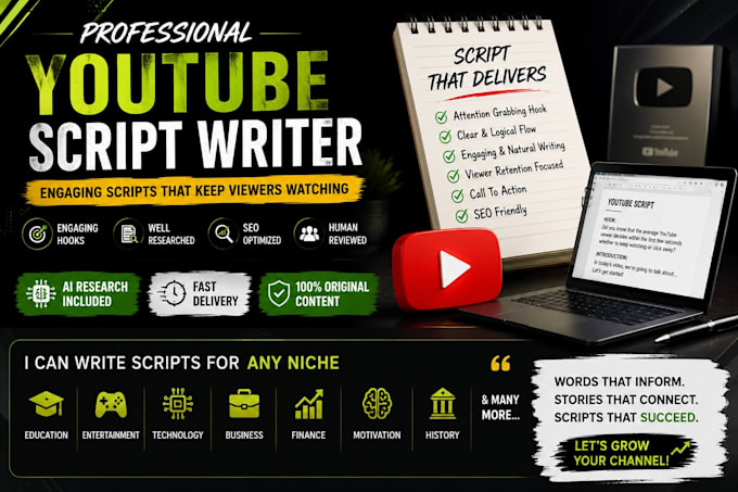 write engaging youtube script with ai research