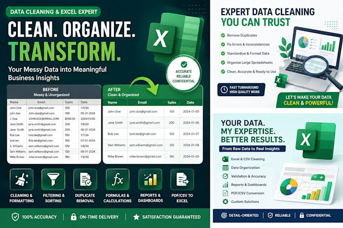 clean dedupe sort and format excel data