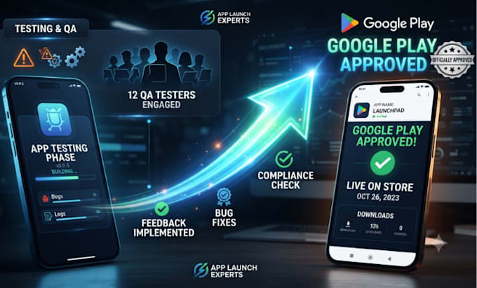 provide 12 real testers for google play closed testing and app approval