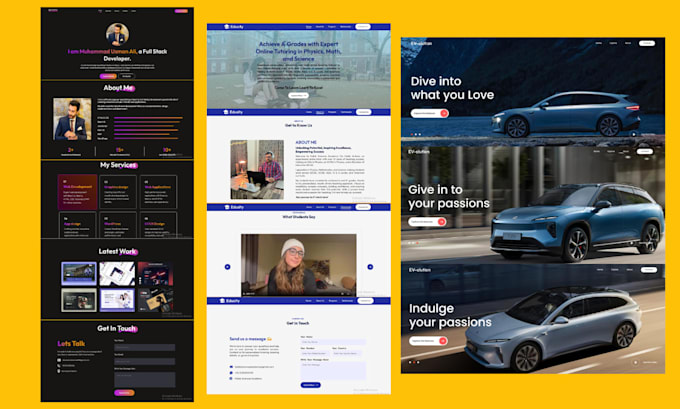 develop a responsive website using react js tailwind CSS or wordpress