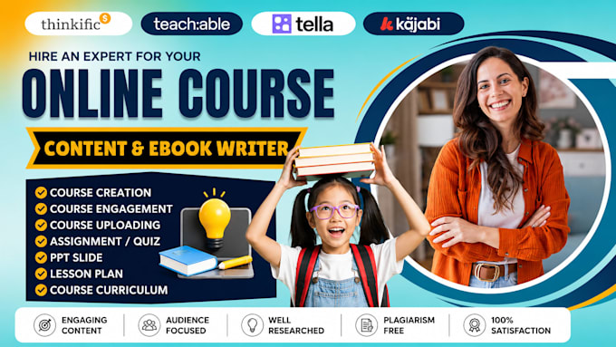create online course content, course video, ppt slide, lesson plan