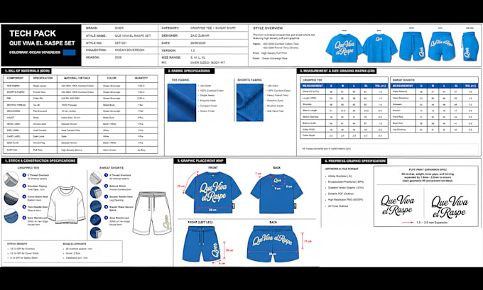 design a custom tech pack for factory ready manufacturing